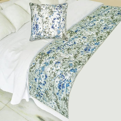 The HomeCentric King/Queen/Twin Blue Decorative Bed Runner Twin 53"x18" Bed by TheHomeCentric