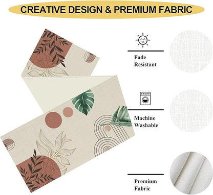 Mid-Century Boho Leaves Table Runner - Image 5