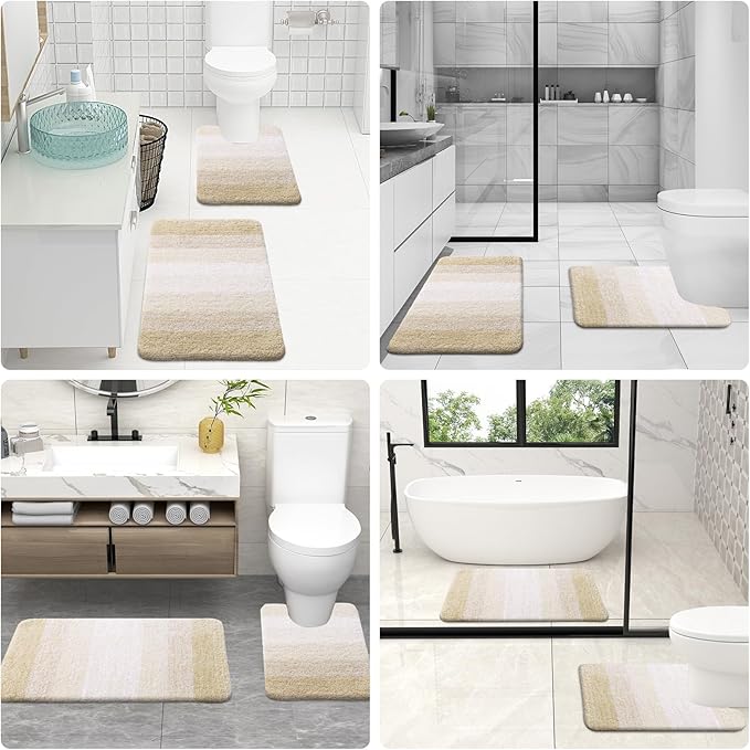 OLANLY Luxury Toilet Rugs U-Shaped 24x20, Extra Soft and Absorbent Microfiber - Image 6
