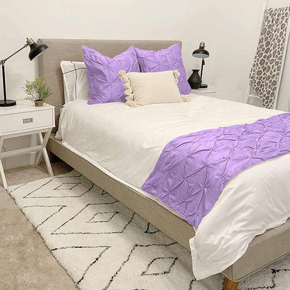 Bed Runner Set - 100% Pure Cotton 800 Thread Count - Luxury 1 Pinch Pleated Bed by Unknown