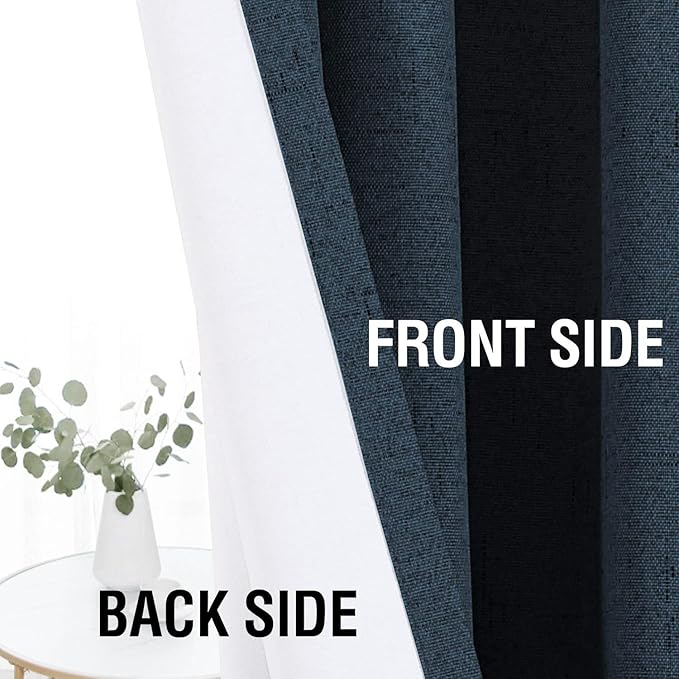 H.VERSAILTEX Linen Look 100% Blackout Curtains 84 Inches Long - Image 6
