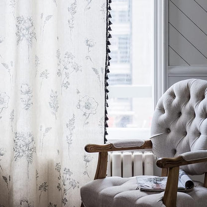Boho Curtains 84 Inch Length 2 Panels Farmhouse Living Room Semi Sheer Drapes - Image 4