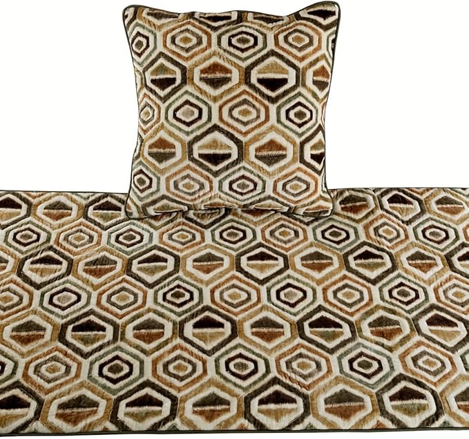 The HomeCentric Beige Bed Runner, CA King Size 86"x18" Decorative Bed Runner - Image 2