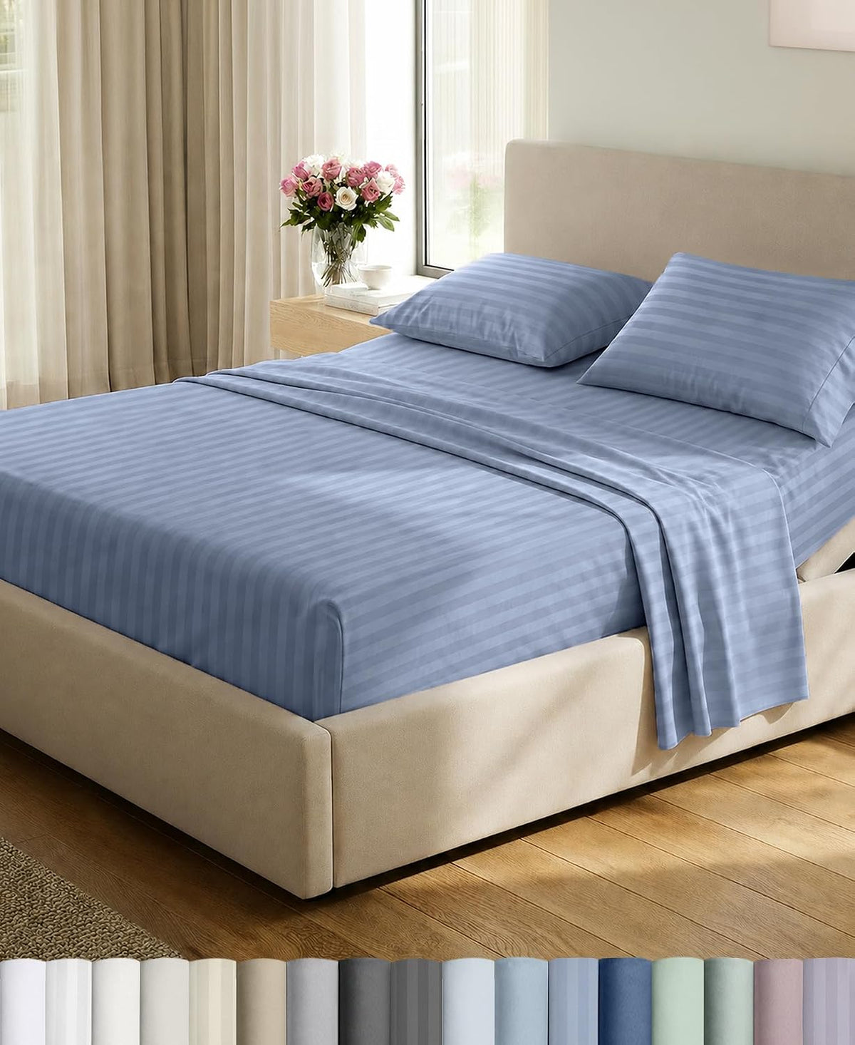 california design den 100% cotton sateen split king, main product view