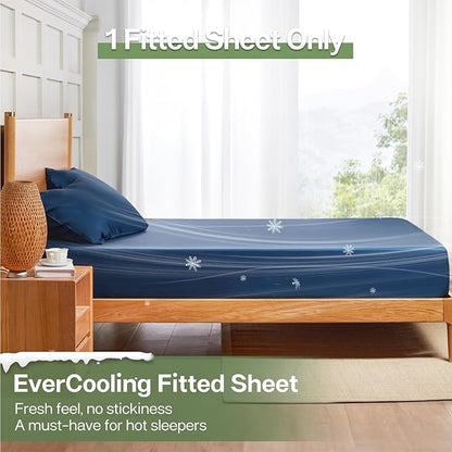 MR&HM Queen Fitted Sheet Only, Ultra-Soft Rayon Derived from Bamboo & Polyester - Image 3