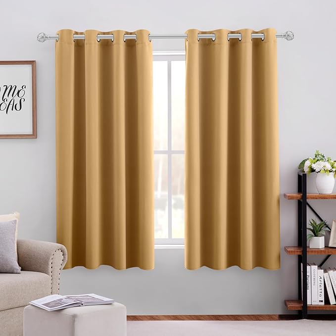 HOMEIDEAS Gold Blackout Curtains by HOMEIDEAS