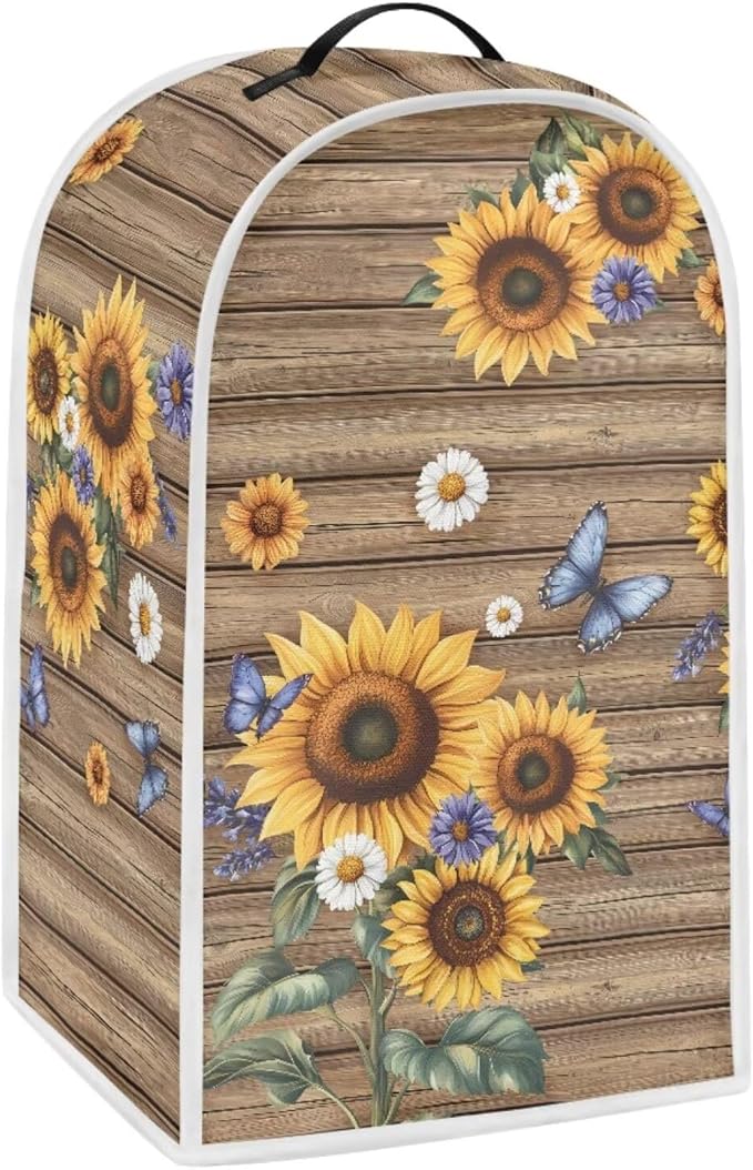 Sunflower Print Dust Cover for Blender Wood Design Blender Covers Stain by HUISEFOR