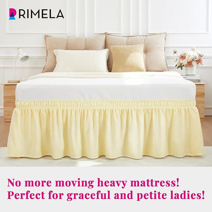 RIMELA Full Bed Skirt 15 Inch Drop, Wrap Around Elastic Bedskirt Solid - Image 3