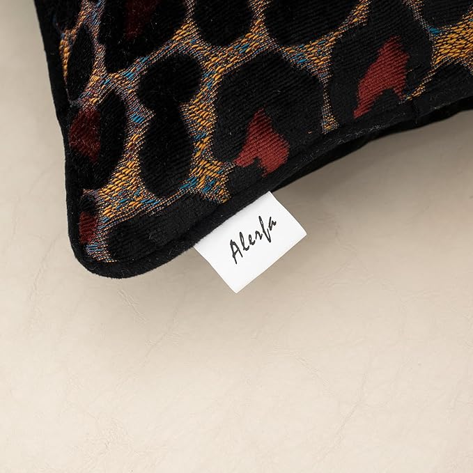 Alerfa Black Floral Throw Pillow Cover 12 x 20 Inch Cut Velvet Rectange Luxury - Image 8
