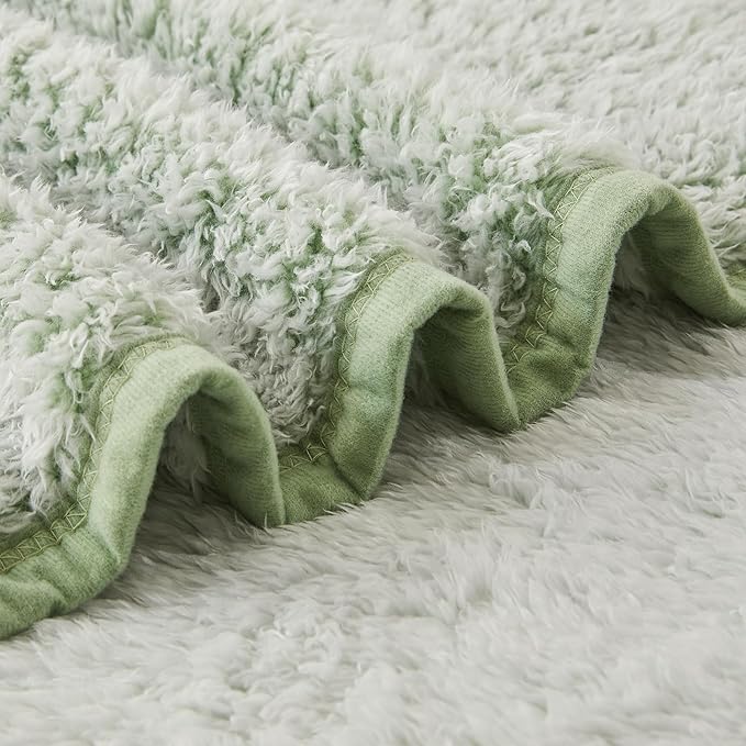 EMME Soft Sherpa Fleece Blanket Reversible Plush Fluffy Large Blanket, Light - Image 5