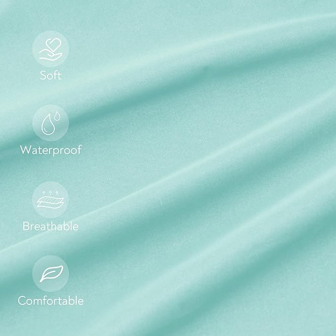 Waterproof Crib Sheets for Boys 2 Pack, Fitted Baby Crib Sheet Neutral 52" x - Image 3