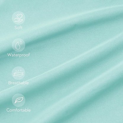 Waterproof Crib Sheets for Boys 2 Pack, Fitted Baby Crib Sheet Neutral 52" x - Image 3