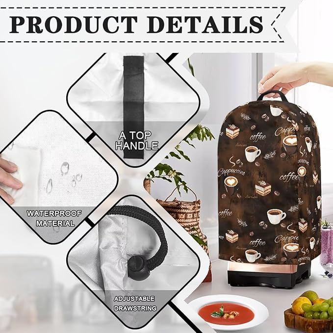 Coffee Cake Blender Dust Cover, Stand Mixer or Coffee Maker Appliance Covers - Image 5