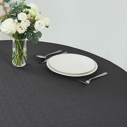 maxmill Round Linen Looking Textured Tablecloth Spill-Proof Wrinkle Free Soft - Image 5