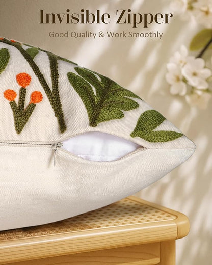 Embroidered Throw Pillow Covers 18x18 Inch - Image 3