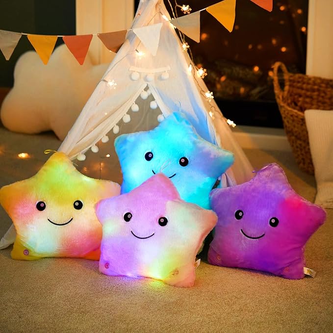 WEWILL 13'' Creative Twinkle Star Glowing LED Night Light Plush Pillows Stuffed - Image 4
