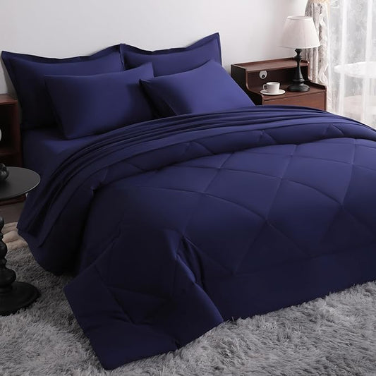 NTBAY Queen Comforter Set with Sheets, 7 Pieces Soft and Breathable Queen by NTBAY