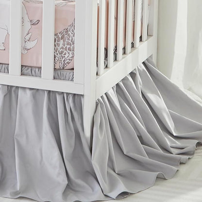 Brandream Crib Bed Skirt for Baby Girls Boys Gray Boho Bohemian Neutral Solid by Brandream