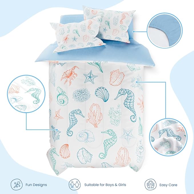 Kids Bedding Set for Girls Boys, Ultra Soft Microfiber Comforter Set Twin Size - Image 2