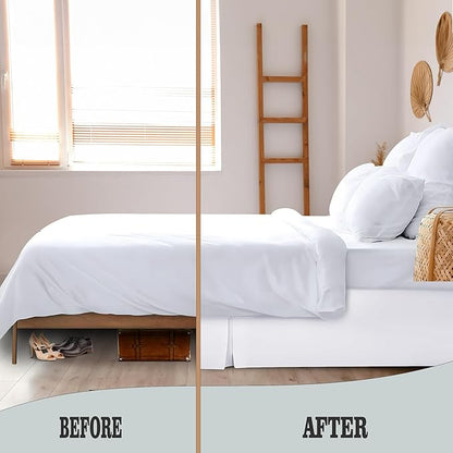 Pleated Bed Skirt King Size, Split Corners, Wrinkle-Resistant Microfiber - Image 4