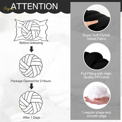 Fumete 2 Pcs 14 Inches Knot Pillow Round Throw Soft Plush Knot Ball Pillow - Image 2