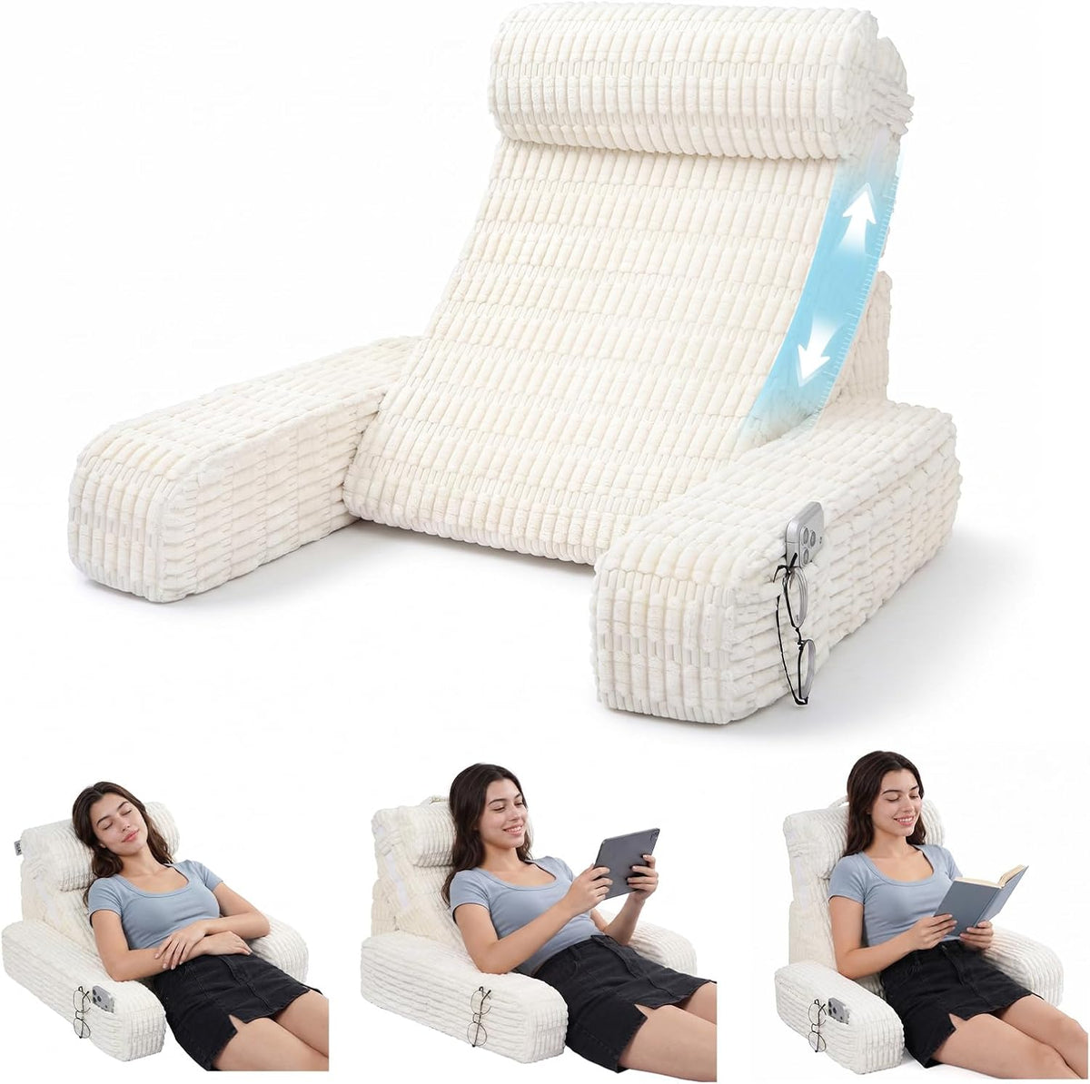 enitya reading pillow with height-adjustable backrest for custom, main product view