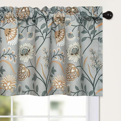 Leeva Kitchen Valances for Windows, 1 Panel Linen Textured Decorative Valance by Leeva