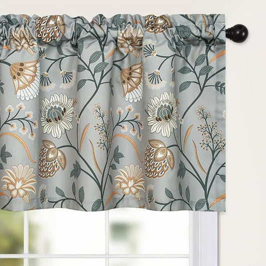 Leeva Kitchen Valances for Windows, 1 Panel Linen Textured Decorative Valance by Leeva
