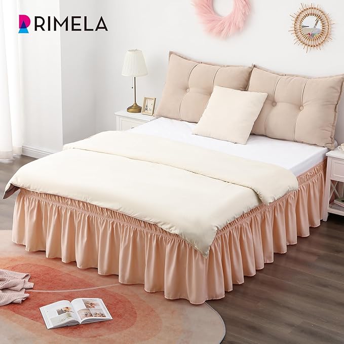 RIMELA Bed Skirt Queen Size 15 Inch Drop, Wrap Around Elastic Bedskirt Solid - Image 6