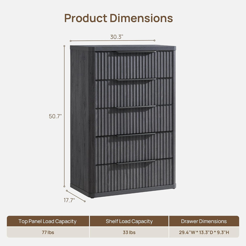 SICOTAS Dresser for Bedroom - 50.7" Tall Dressers & Chests of Drawers