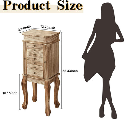 emfogo standing jewelry armoire, 7 drawers & 2 shown in use