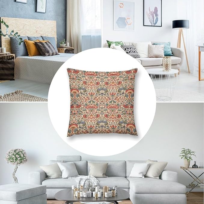 William Morris Floral Original Throw Pillow Covers Boho Chic Retro Floral Cozy - Image 6