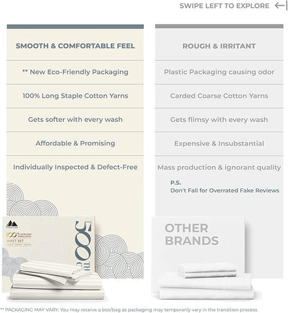 Mayfair Linen 100% Cotton Striped Sheets King Size Bed Set - Image 2
