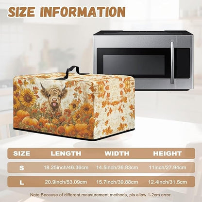 Microwave Ovens Dust Cover, Thanksgiving Highland Cattle Heat-Resistant - Image 6