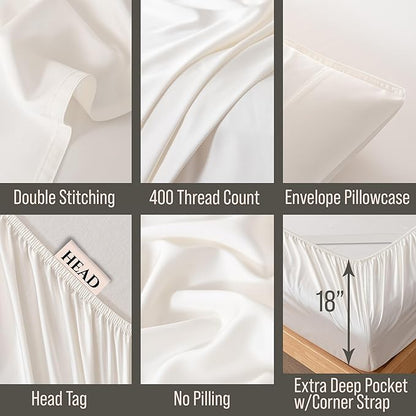 Bella Coterie 6 Piece Luxury Bamboo Viscose Split Top King Size Sheet Set | 34" - Image 4