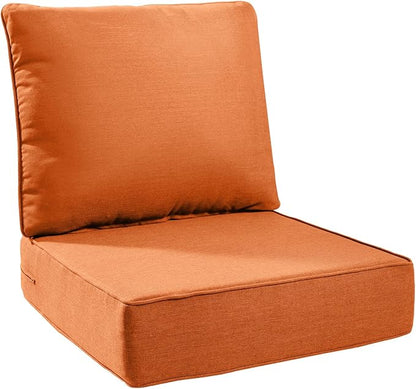 6" Thick Outdoor Cushions 24x24x6, 1-Set Deep Seat Patio Cushions by Pugire