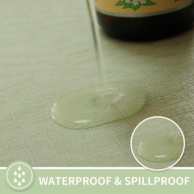 Square Table Cloth, 100% Waterproof Tablecloth Oil Proof Spill Proof Vinyl - Image 2