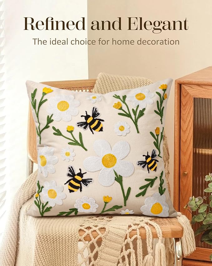 Embroidered Throw Pillow Covers 18x18 Inch - Image 5