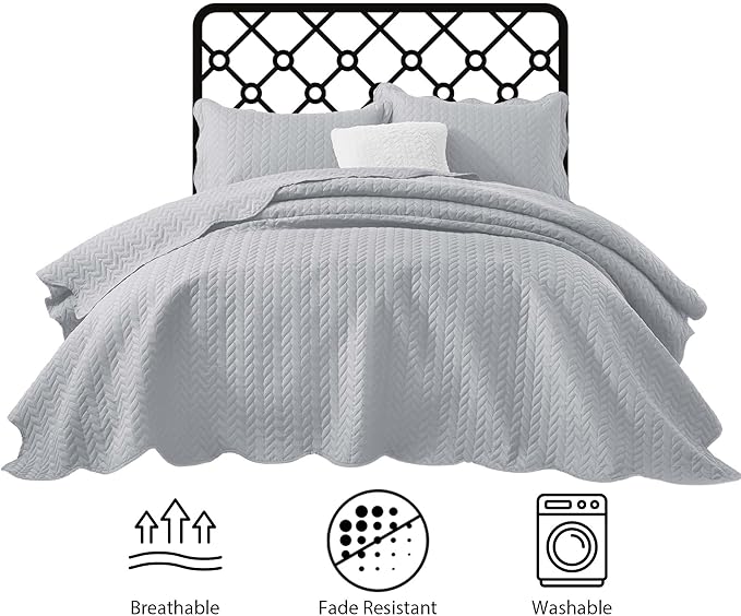 IR Imperial Rooms Queen Quilt Bedding Set Size + 2 Pillow Shams - Image 3
