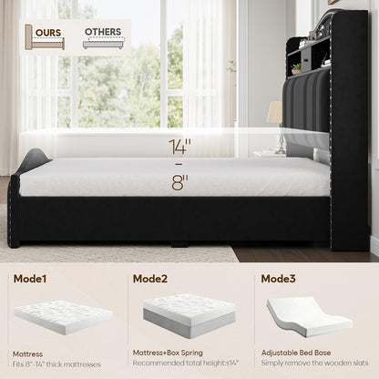 cikunasi 51.5" queen size bed frame with headboard, package contents