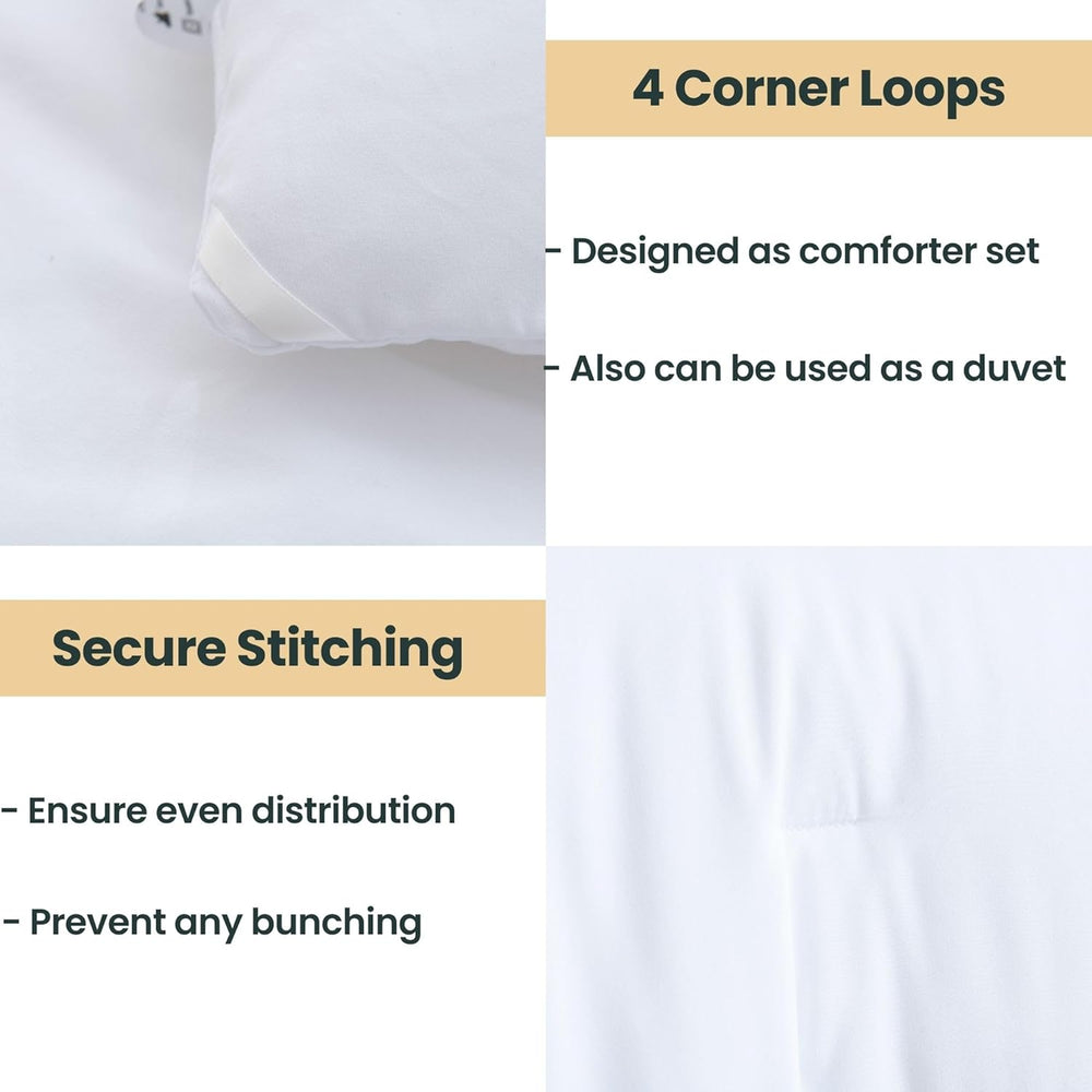 Paxrac White Comforter Full Size, 3 Pieces Boho Comforter Set, Lightweight So...