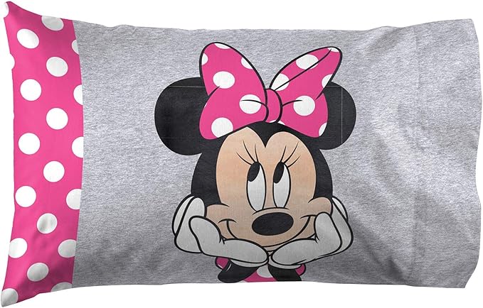 Jay Franco Disney Minnie Mouse Be Happy 1 Single Reversible Pillowcase by JayFranco