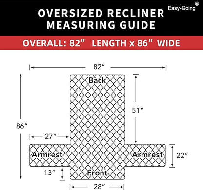 Easy-Going Oversized Recliner Chair Slipcover Reversible Sofa Cover Water - Image 6