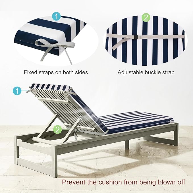 NettyPro Outdoor Patio Lounge Chair Cushion Covers Set 2 - Image 4