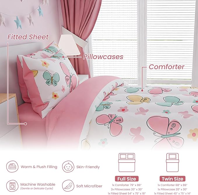 SANDJEST Butterfly Twin Bedding Sets - Image 6