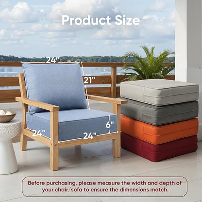 Outdoor Furniture Cushions, 6 inch Thick Seat Cushions - Image 2