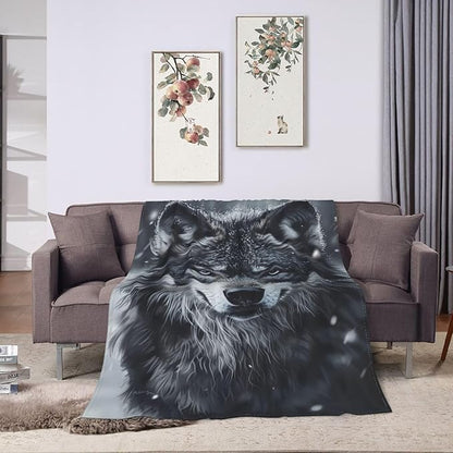 Wolf Blanket Wolf Throw Blanket Flannel Stuff Merch Cozy Decor Fleece Plush - Image 8