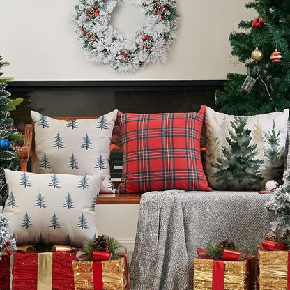DFXSZ Christmas Pillow Covers 20x20 inch Set of 2 Winter Blue Christmas Tree - Image 5
