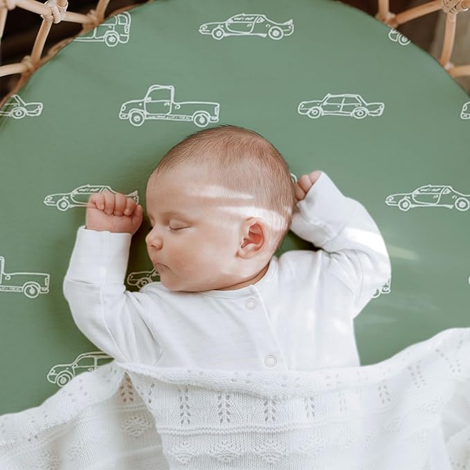 Gllquen Baby Bassinet Sheets 4 Pack, Breathable Cozy Fitted Mattress Sheet - Image 2