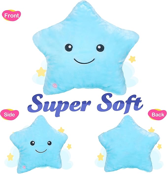 WEWILL 13'' Creative Twinkle Star Glowing LED Night Light Plush Pillows Stuffed - Image 7